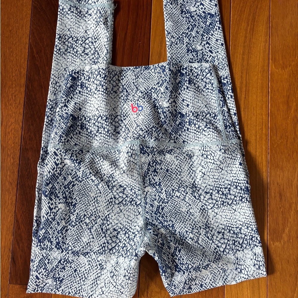 Blue & White Patterned Leggings